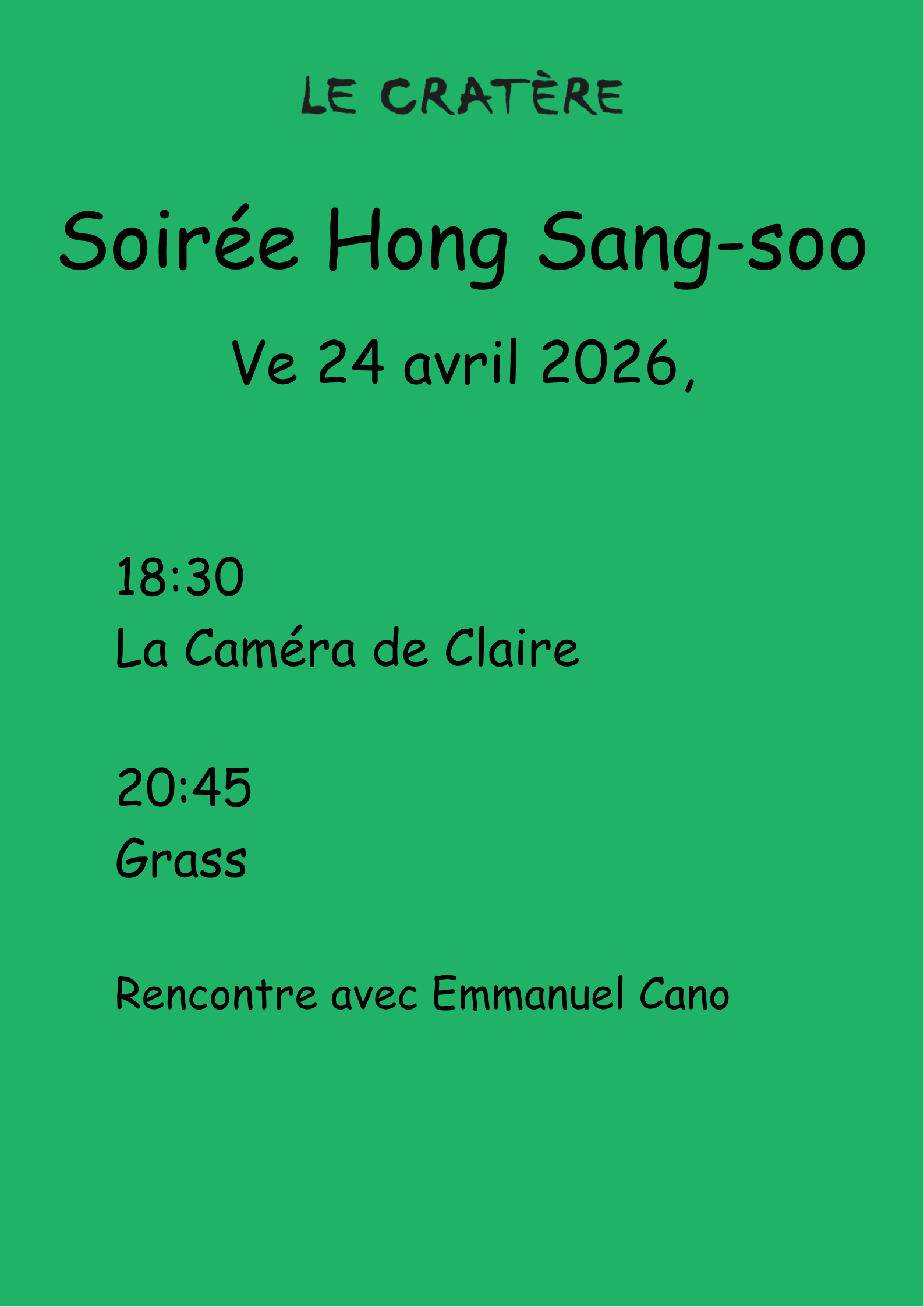 Soirée Hong Sang-soo