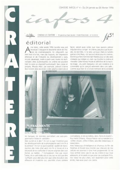 Programme 4 du 24 janvier au 12 mars 1996