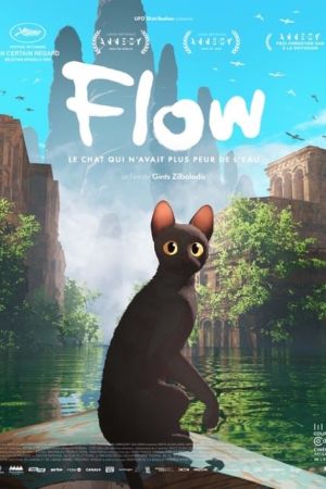Affiche du film Flow, le chat qui n'avait plus peur de l'eau